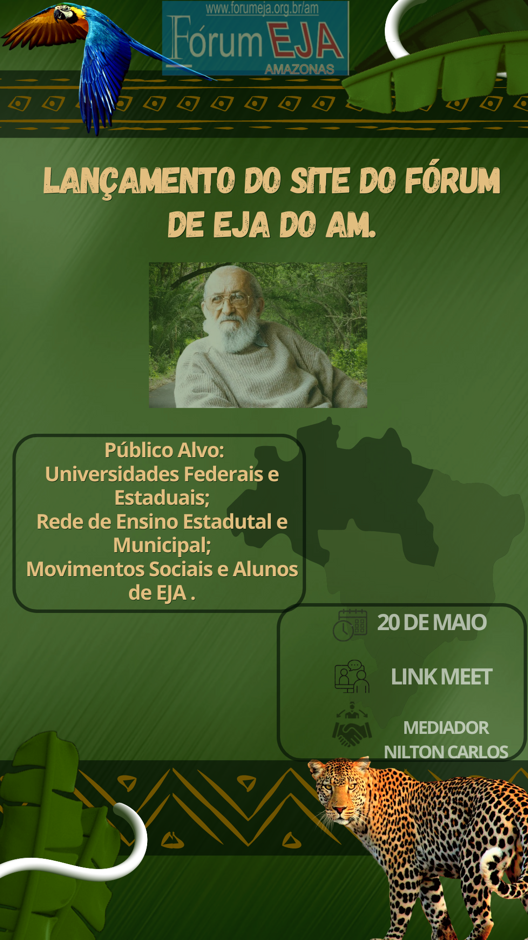 CONVOCAÇÃO PARA LANÇAMENTO DO SITE DO FÓRUM DE EJA DO AMAZONAS REVISADO E ATUALIZADO
